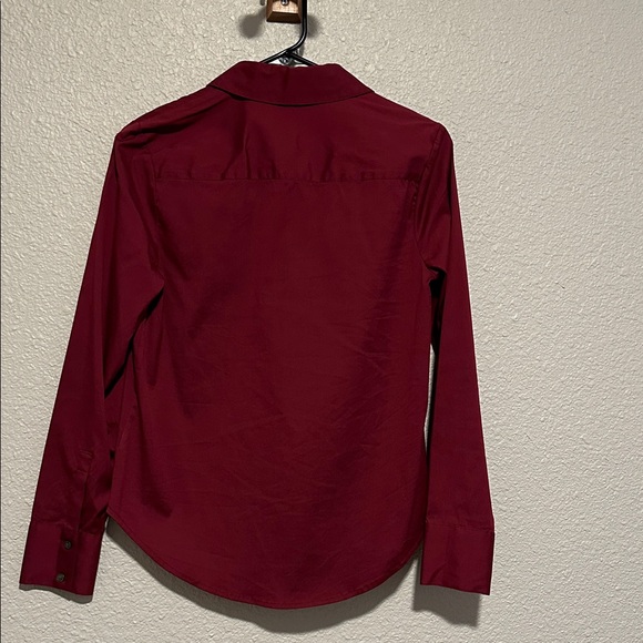 Express Deep Red Button-Down Shirt - Picture 3 of 5